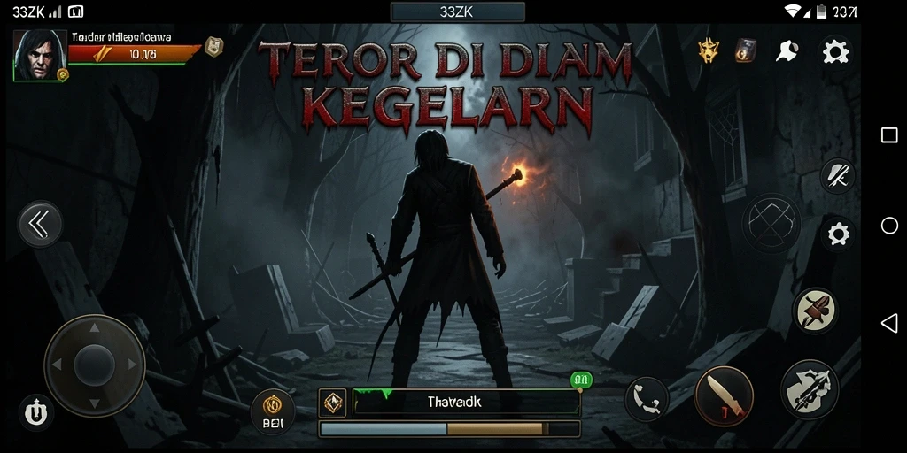 Screenshot gameplay mencekam dari 33ZK dengan suasana yang menakutkan.