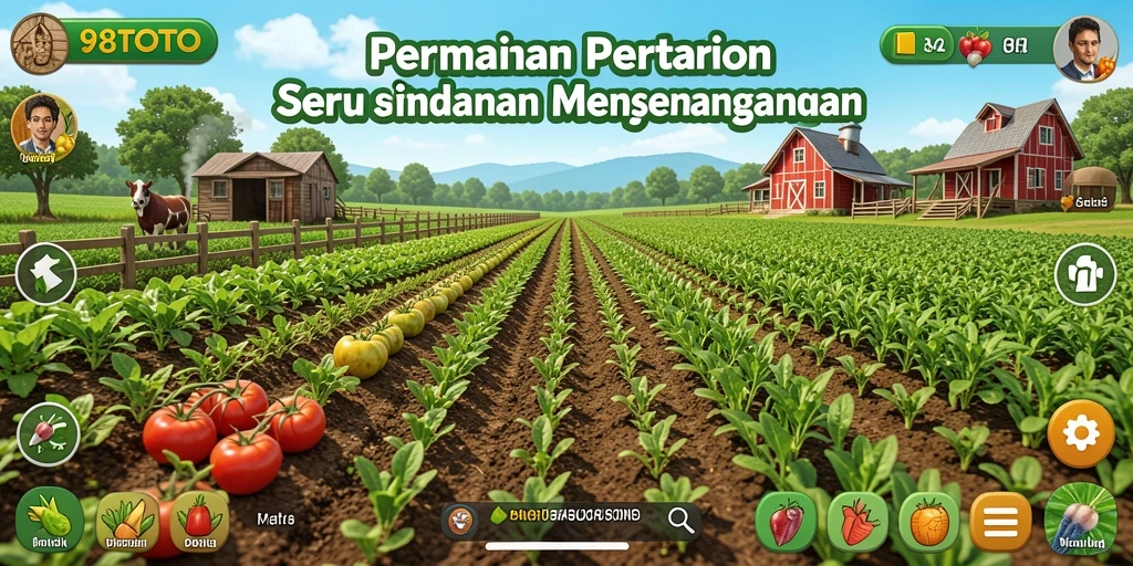Gambar gameplay seru dari 98TOTO dengan suasana pertanian.