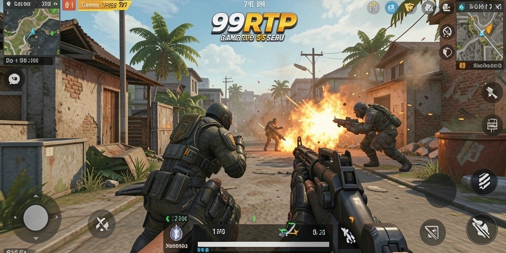 Tangkapan layar menunjukkan aksi intens gameplay TPS dalam 99RTP.