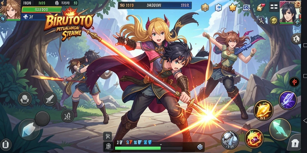 Tampilan gameplay BIRUTOTO yang menegangkan dan penuh aksi.
