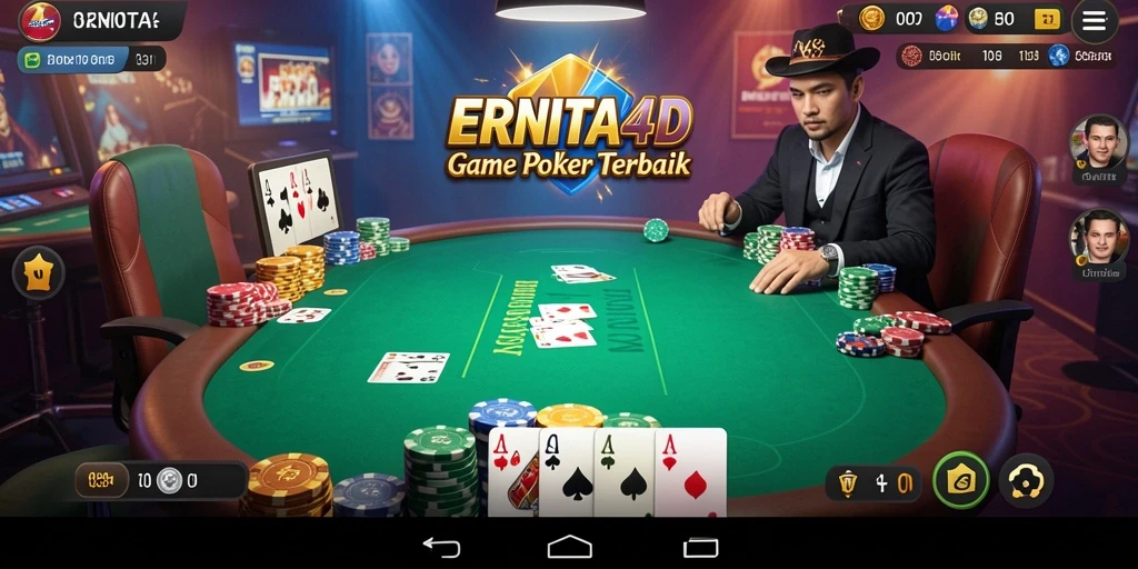 Tampilan gameplay Poker yang seru dan interaktif di ERNITA4D.