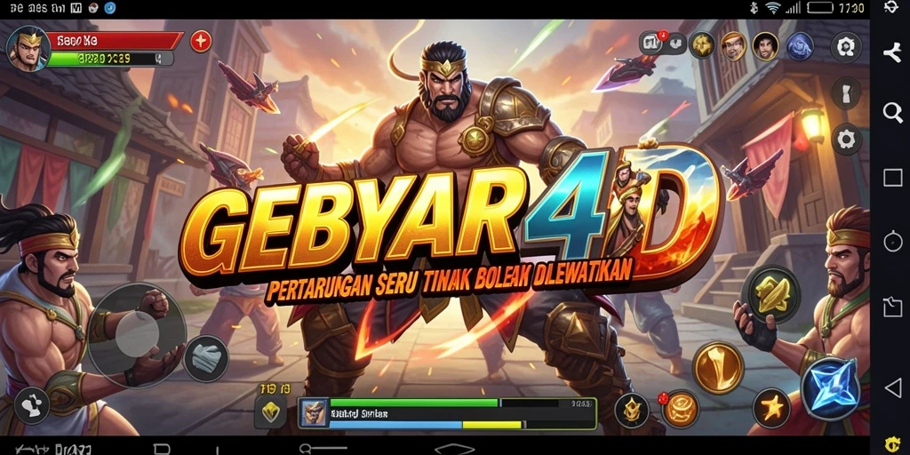 Tangkapan layar gameplay GEBYAR4D menampilkan aksi pertarungan yang mendebarkan.