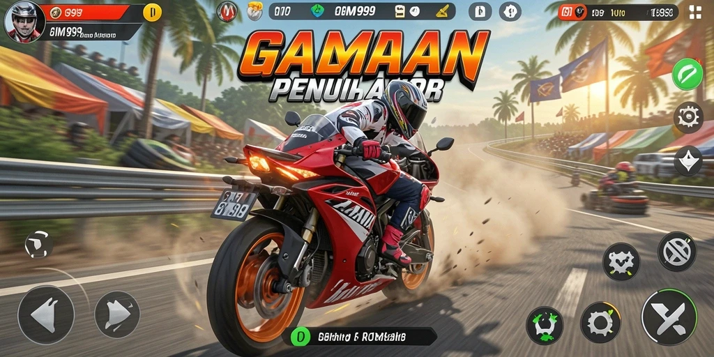 Tampilan epik dari balapan motor di GIM999.