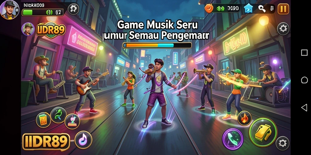 Screenshot gameplay IDR89 menampilkan pengalaman bermain musik yang seru.