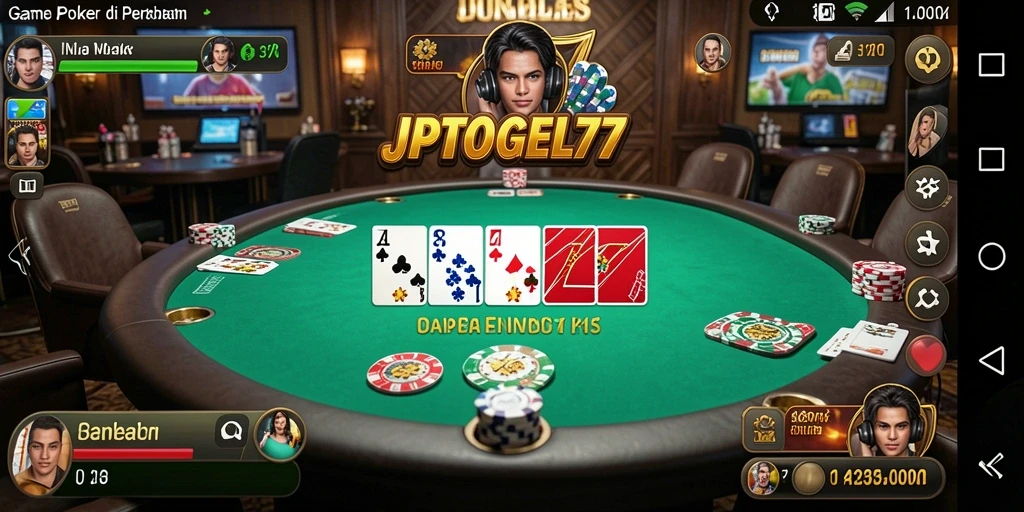 Tampilan gameplay seru dari JPTOGEL77 dengan aksi poker mendebarkan.