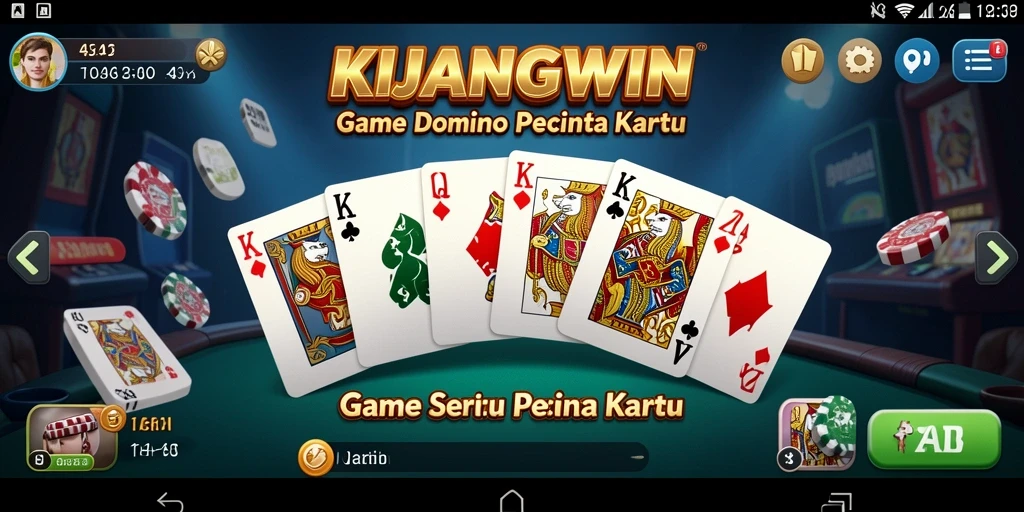 Tangkapan layar gameplay KIJANGWIN dengan aksi permainan Domino yang seru.