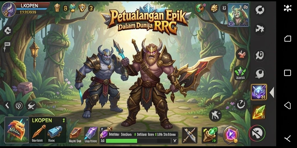 Tampilan gameplay LKOPEN yang mendebarkan dan penuh aksi RPG.