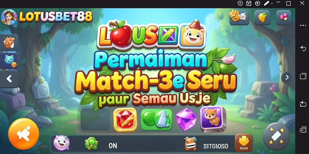 Tangkapan layar LOTUSBET88 menunjukkan keseruan gameplay Match-3