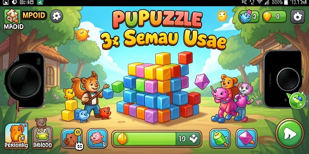 Tampilan gameplay MPOID yang seru dan menantang dalam menyelesaikan puzzle.