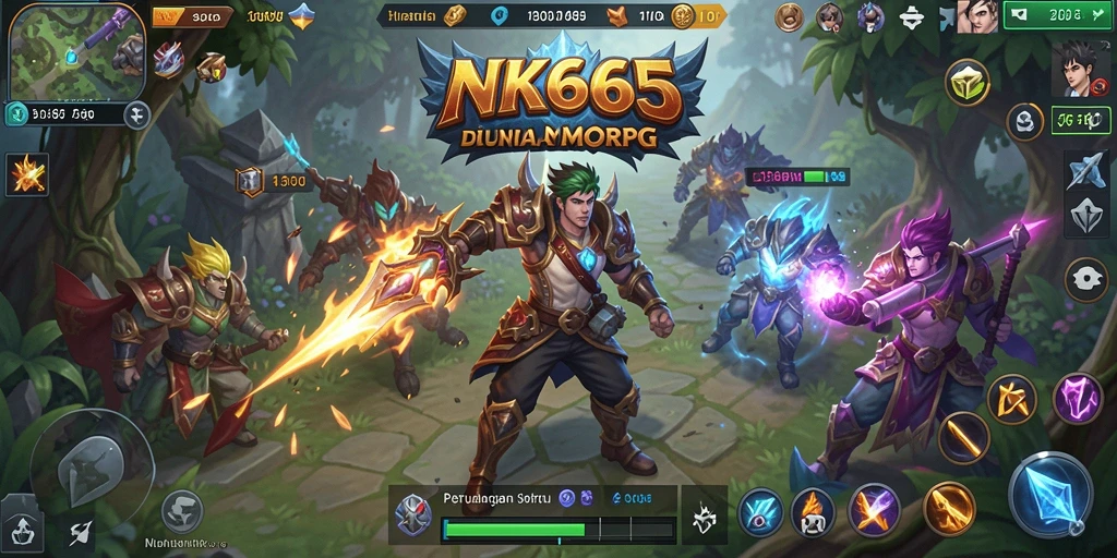 Screenshot gameplay NK666 yang menampilkan aksi pertarungan MMORPG.