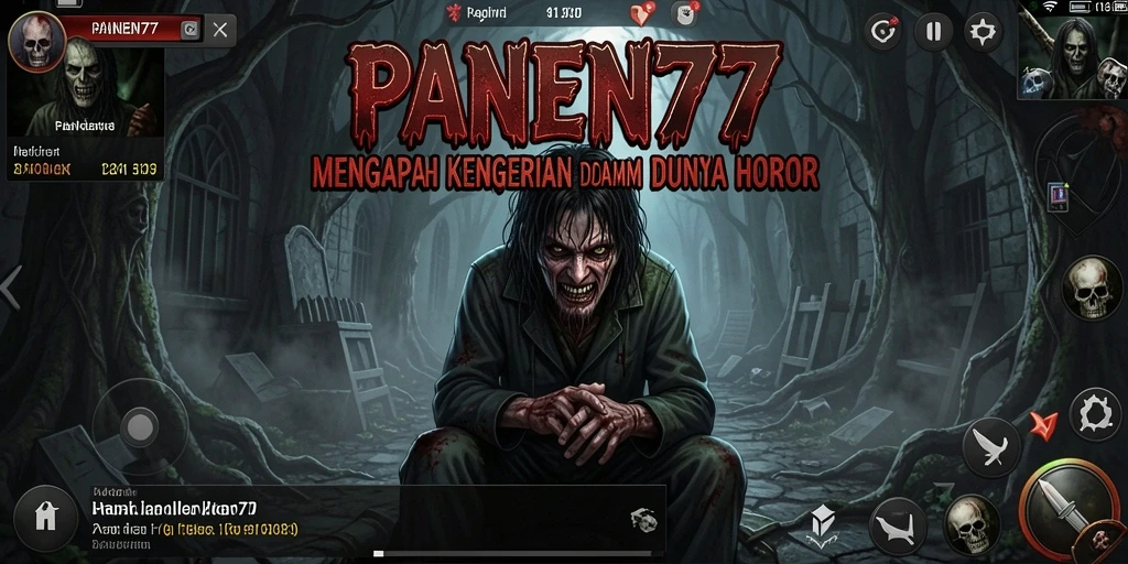 Screenshot PANEN77 menunjukkan momen menegangkan saat menjelajahi kegelapan.
